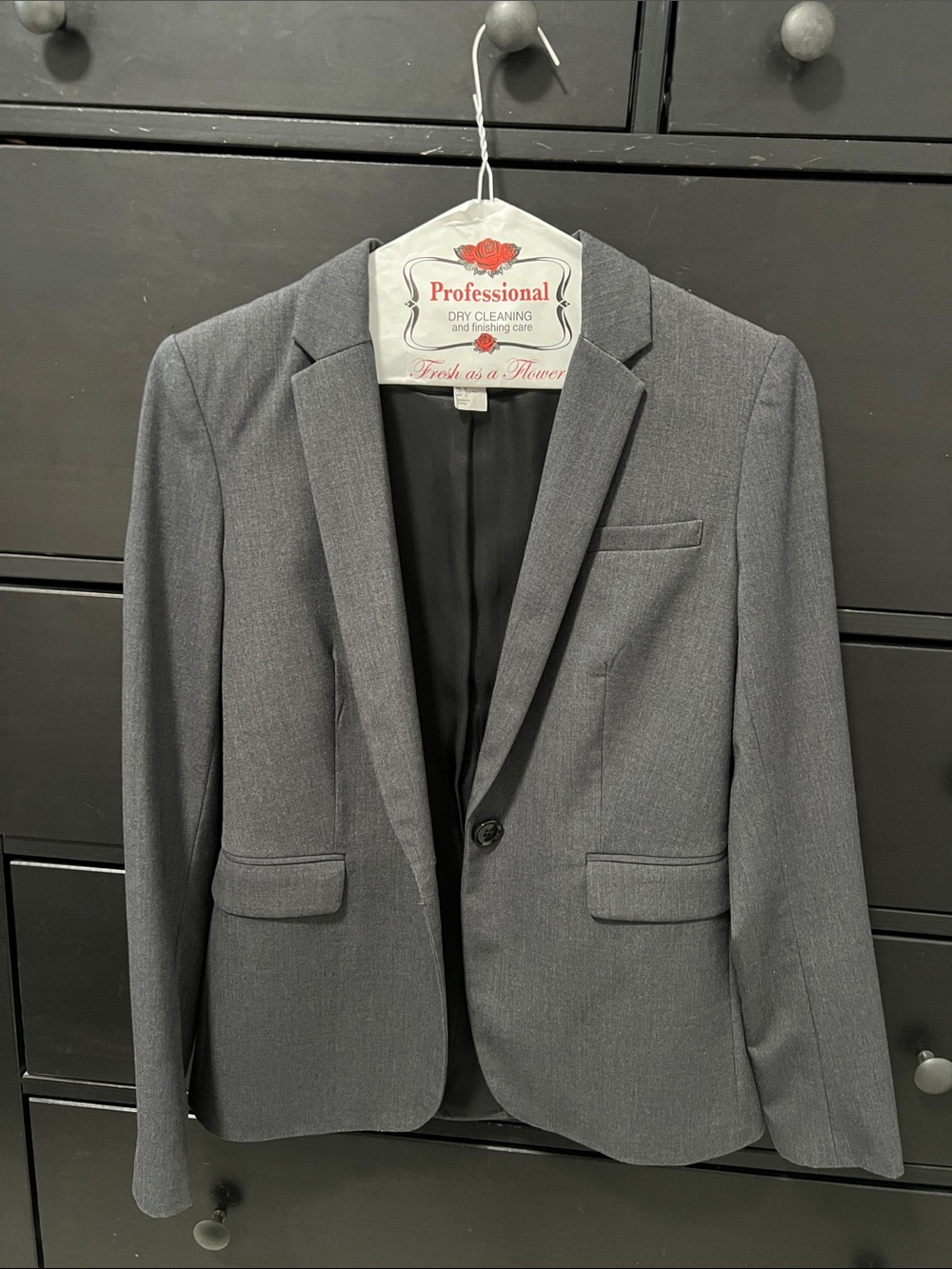 H&M Charcoal Gray Single-Button Women's Blazer